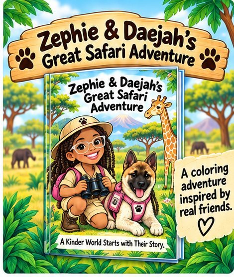 Zephie and Daejah's Great Safari Adventure — the personalized cover