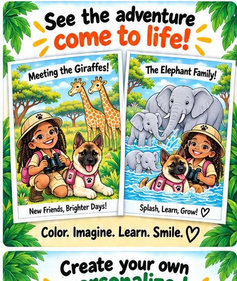See the adventure come to life — the same pages, colored in